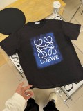 Loewe Personalized Washed Old Logo Print T-shirt Unisex Loose Casual Short Sleeves