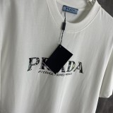 Prada Colorful Logo Printed T-shirt Couple Simple Casual Short Sleeves