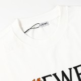 Loewe Dragon Logo Embroidered T-shirt Unisex Loose Casual Short Sleeves