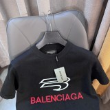 Balenciaga Classic Letter Embroidery Short Sleeve Casual Solid Knit T-shirt