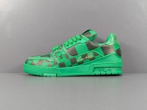 Louis Vuitton Trainer Fashion Low Casual Board Shoes Men Checker Rendering Sneakers Green