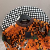 Louis Vuitton Camouflage Mosaic Knitted Short Fashion Casual Long Sleeve Pullover
