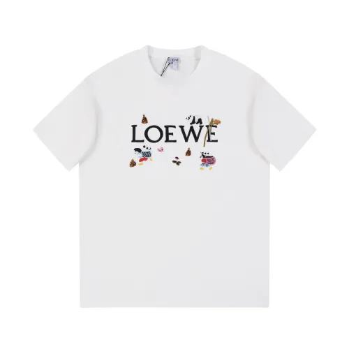 Loewe Panda Embroidery T-shirt Unisex Fashion Casual Short Sleeves