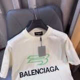 Balenciaga Classic Letter Embroidery Short Sleeve Casual Solid Knit T-shirt