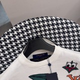 Louis Vuitton Cartoon Jacquard Short Sleeve Casual Solid T-shirt