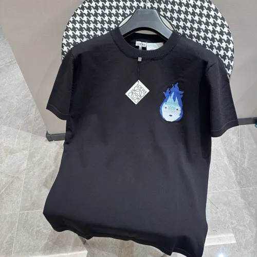 Loewe Flame Pattern Logo Jacquard Short Sleeve Fashion Casual T-shirt