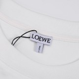 Loewe Neon Logo Embroidered T-shirt Unisex Fashion Casual Short Sleeves