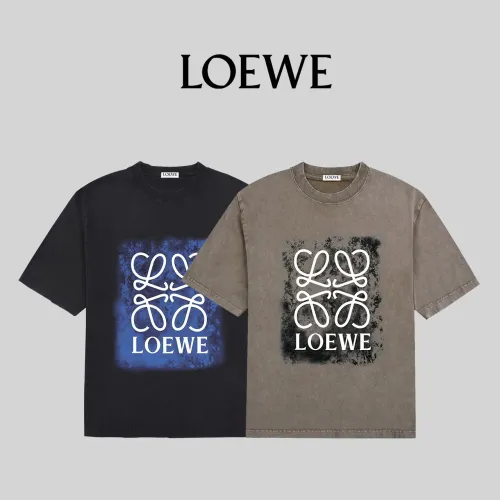 Loewe Personalized Washed Old Logo Print T-shirt Unisex Loose Casual Short Sleeves