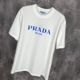 Prada Classic Logo Print T-shirt Unisex Simple Casual Short Sleeves