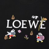 Loewe Panda Embroidery T-shirt Unisex Fashion Casual Short Sleeves