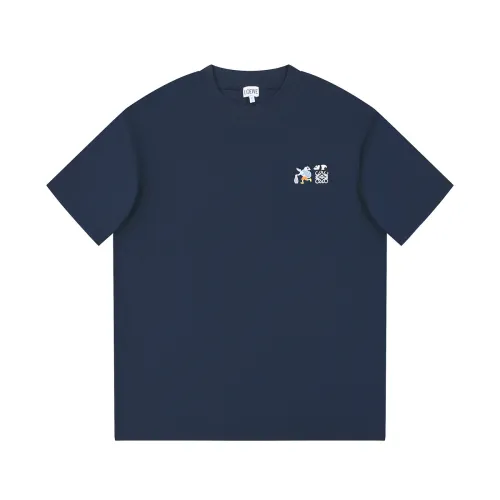 Loewe Panda Embroidery T-shirt Unisex Fashion Casual Short Sleeves Multiple colors