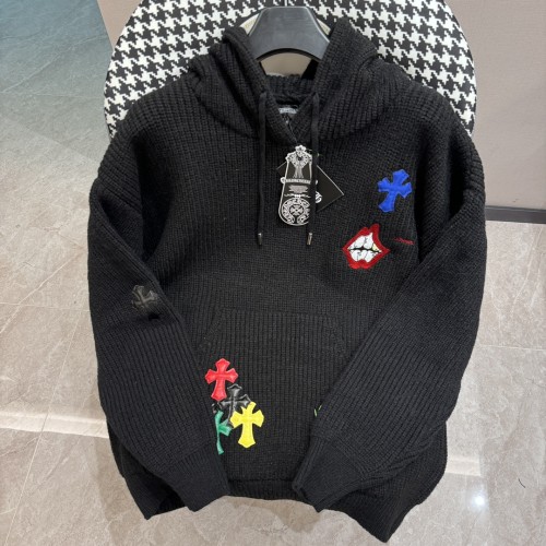 Chrome Hearts Colorful Logo Embroidered Hoodies Casual Fleece Knitted Sweatshirts Pullover