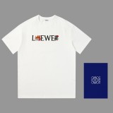 Loewe Dragon Logo Embroidered T-shirt Unisex Loose Casual Short Sleeves