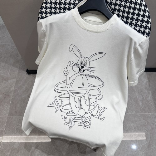 Louis Vuitton Rabbit Embroidered Solid T-shirt Casual Loose Short Sleeve