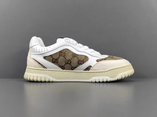 Gucci Re-Web Classic Unisex Sneakers White Brown Fashion Casual Street Sports Board Shoes