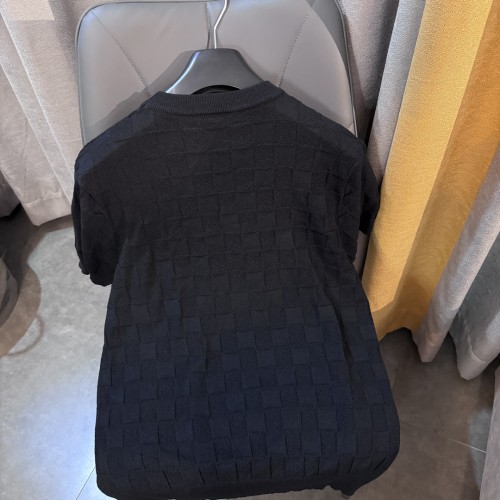 Louis Vuitton Checkerboard T-shirt Unisex Casual Knitted Short Sleeve