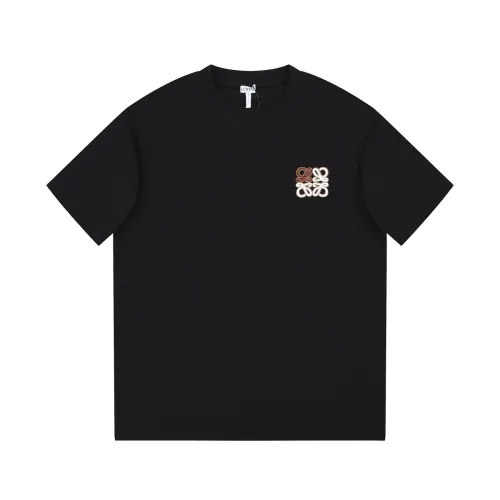 Loewe Embroidery Logo T-shirt Unisex Fashion Casual Short Sleeves