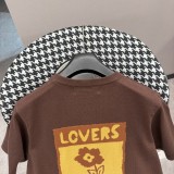 Louis Vuitton Flower Embroidery Crew Neck Short Sleeve Casual Sport T-shirt