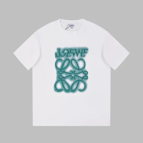 Loewe Neon Logo Embroidered T-shirt Unisex Fashion Casual Short Sleeves