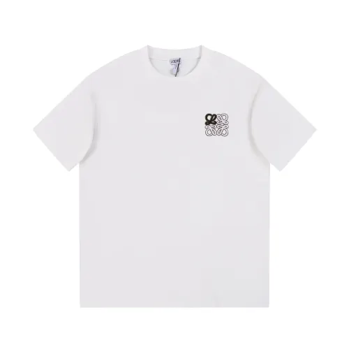 Loewe Embroidery Logo T-shirt Unisex Fashion Casual Short Sleeves