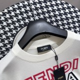 Fendi Classic Letter Embroidered T-shirt Fashion Simple Casual Short Sleeve