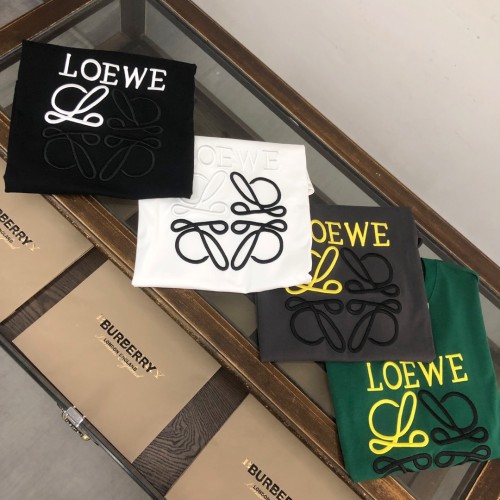 Loewe Heavy Industries Contrast Embroidered Logo T-shirt Unisex Loose Casual Short Sleeves