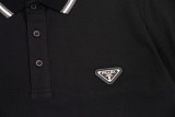Prada Collar Collar Triangle Alphabet Polo Shirt