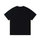 Prada Neckline Blue Logo Printed Metal Label Short Sleeve Unisex Casual Versatile T-shirt