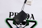 Prada High Street Robot Logo Printed Short Sleeve Unisex Cotton Versatile T-shirt