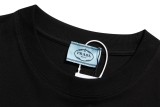 Prada High Street Logo Printed Short Sleeve Unisex Cotton Casual T-shirt