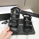 Chanel Velcro Sandals Classic Women Casual Drill Buckle Design Slippers