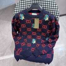 Gucci Cartoon Dinosaur Embroidered Pullover Fashion Casual Hoodie