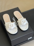 Chanel New Arrival Camellia Slippers Women Sheepskin Material Casual Slippers