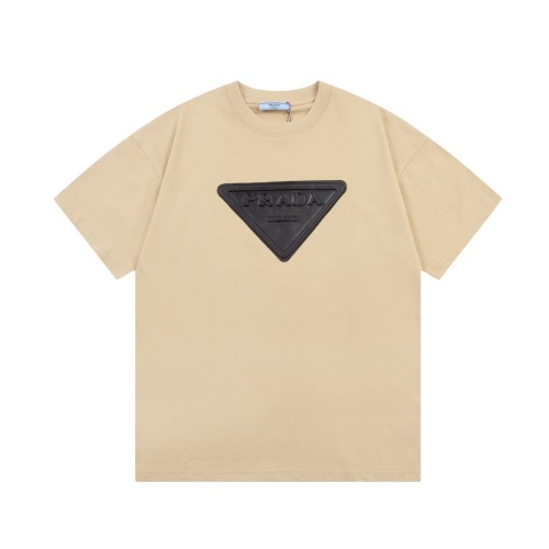 Prada Triangle Classic Split Skin Embossed Short Sleeve Unisex Casual Versatile T-shirt