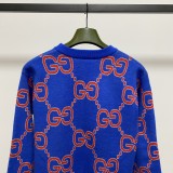 Gucci Cartoon Dinosaur Embroidered Knitted Pullover Fashion Casual Hoodie Sweater