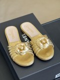 Chanel New Arrival Camellia Slippers Women Sheepskin Material Casual Slippers