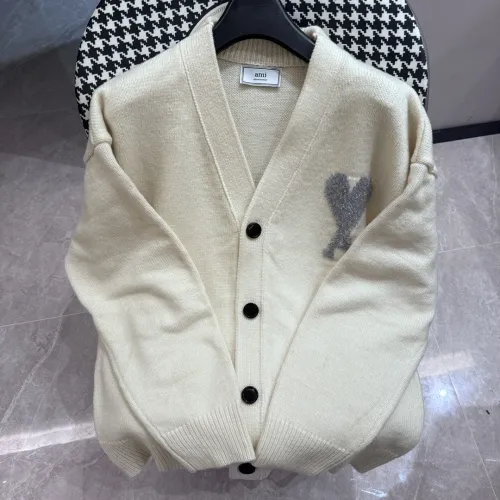 Ami Paris A Heart Logo V-neck Sweater Casual Fashion Pullover Hoodie