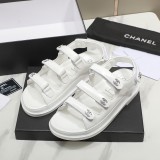 Chanel Velcro Sandals Classic Women Casual Drill Buckle Design Slippers