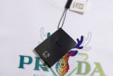 Prada Fashion Elk Logo Print T-shirt Unisex Casual Round Neck Short Sleeve