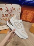 Louis Vuitton Unisex Casual Sneakers Fashion Silky Cowhide Patchwork Leather Shoes