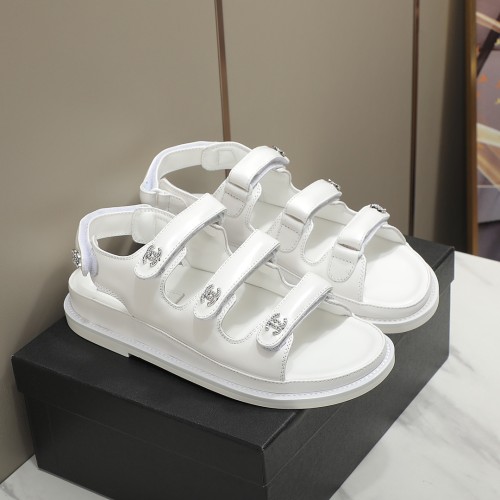 Chanel Velcro Sandals Classic Women Casual Drill Buckle Design Slippers