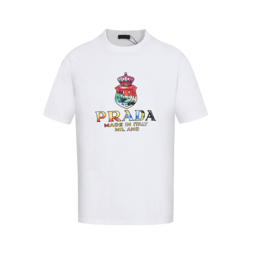 Prada Fashion Printed Short Sleeve Couple Casual Loose T-shirt