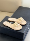 Chanel New Arrival Camellia Slippers Women Sheepskin Material Casual Slippers