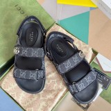 Gucci Unisex Velcro Thick Soled Beach Sandals Women Rhinestone Casual Fashion Slippers