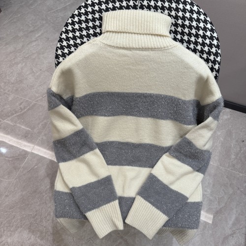 Ami Paris Striped Turtleneck Sweater Casual Fashion Pullover Hoodie