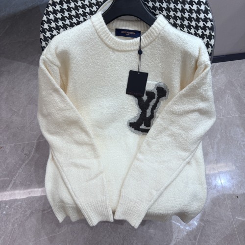 Louis Vuitton Classic Logo Embroidered Crew Neck Fashion Casual Knitted Pullover Hoodie