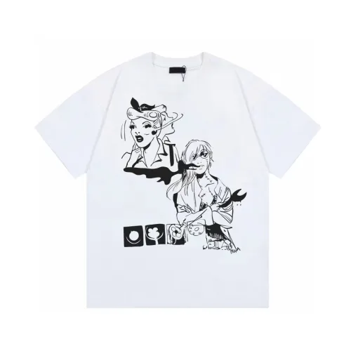 Prada High Street Printed T-shirt Unisex Casual Cotton Short Sleeves