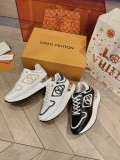 Louis Vuitton Unisex Casual Sneakers Fashion Silky Cowhide Patchwork Leather Shoes