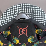Gucci Cartoon Dinosaur Embroidered Knitted Pullover Fashion Casual Hoodie