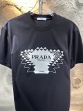 Prada High Street Printed Short Sleeve Couple Casual Loose T-shirt
